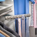 Ties hung on pulled out tie rack