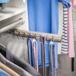 Ties hung on pulled out tie rack