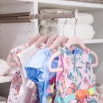 Girls clothing hung on clothing rack