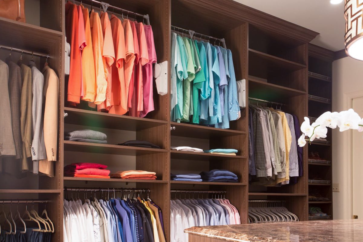 Inspired Closets closet with shirt racks and shelves