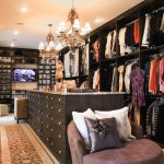 Wood floor mount boutique closet with island in Baton Rouge, LA