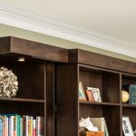 View of the top shelves of folded up murphy bed