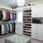 Inspired Closets closet with shoe shelves, clothing shelves, clothing racks and drawers