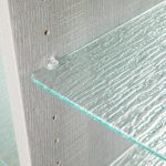 Close up of glass shelves in closet