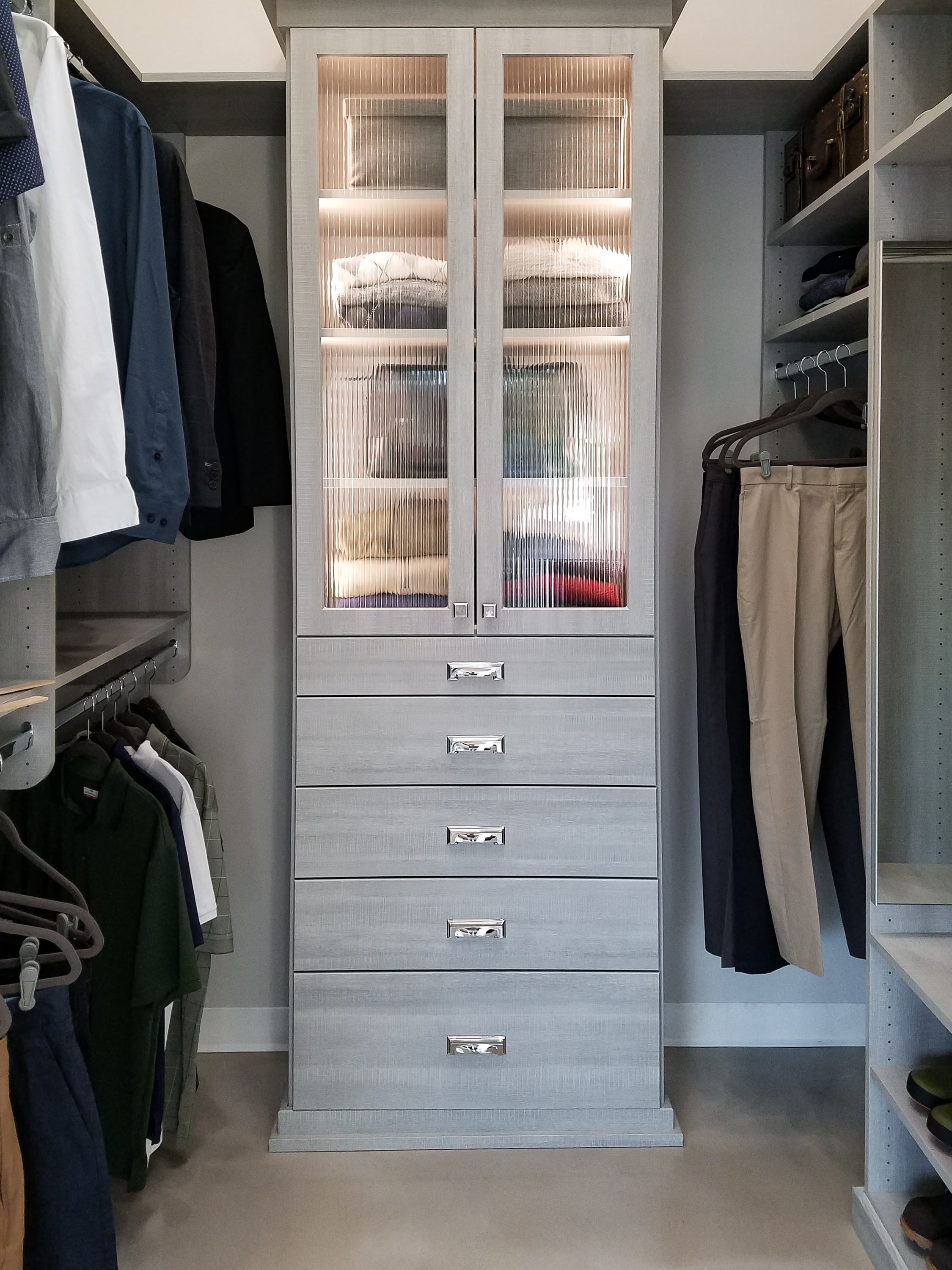 Floor Mount Closet Hutch with Drawers and Shelving in Southwest Florida