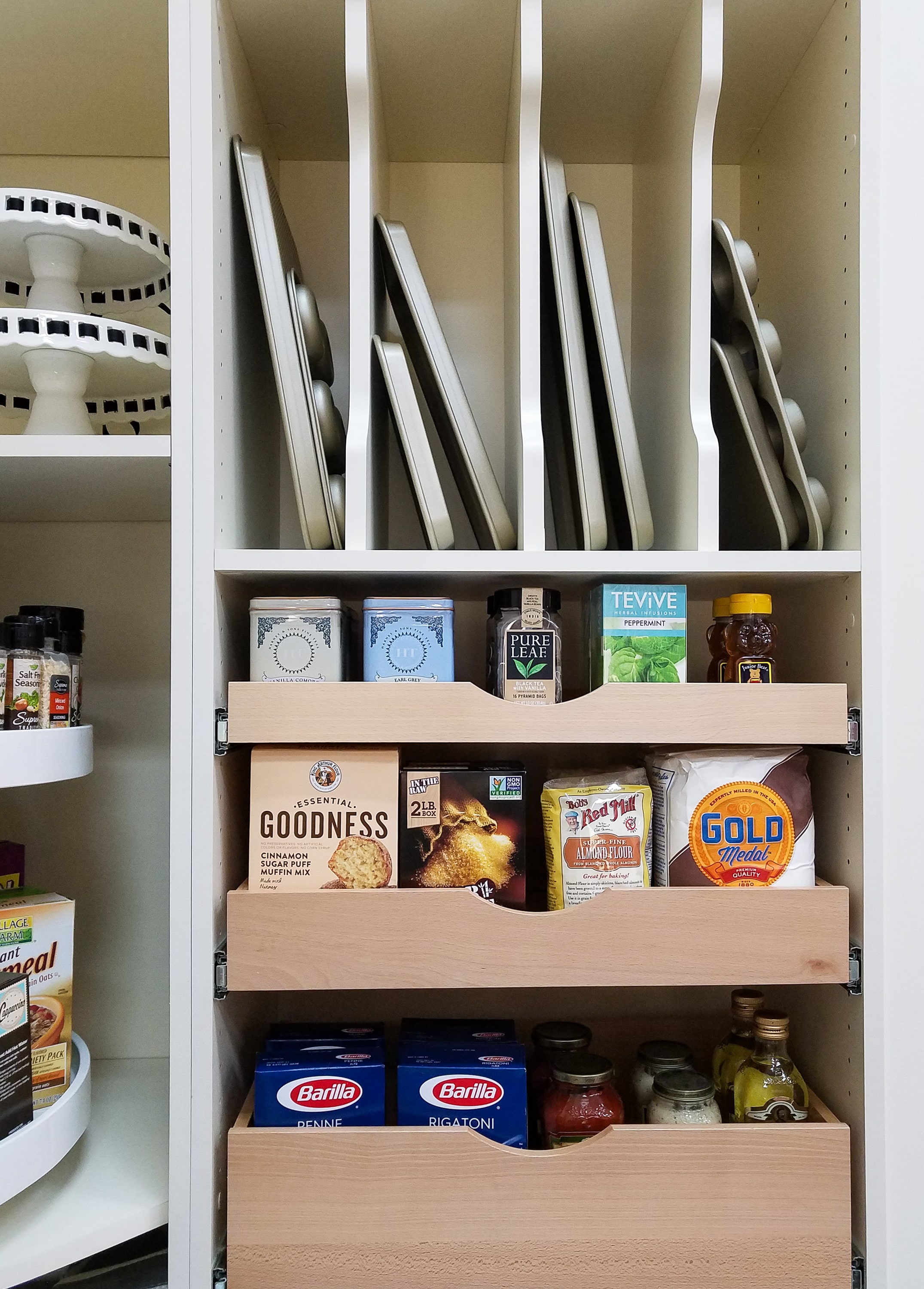 Custom Pantry with Sheet Pan Storage and Drawers in Naples, FL