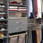 Shelves with hanger racks for shirts, pants and other belongings