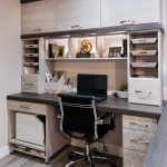 Custom wood home office organizer with built in storage drawers in Pittsburgh