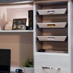 Custom Home Office Organizer with Shelves and Counter Storage in Pittsburgh