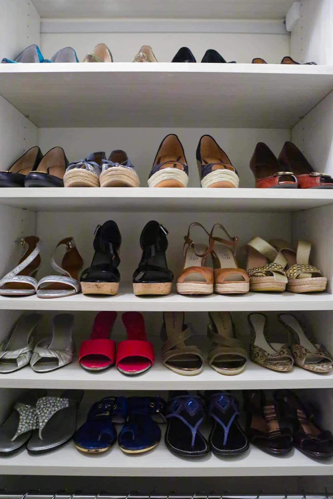 Inspired Closets shelves for shoes