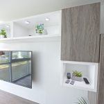 Custom Wood Entertainment Wall Storage from Inspired Closets in Hawaii