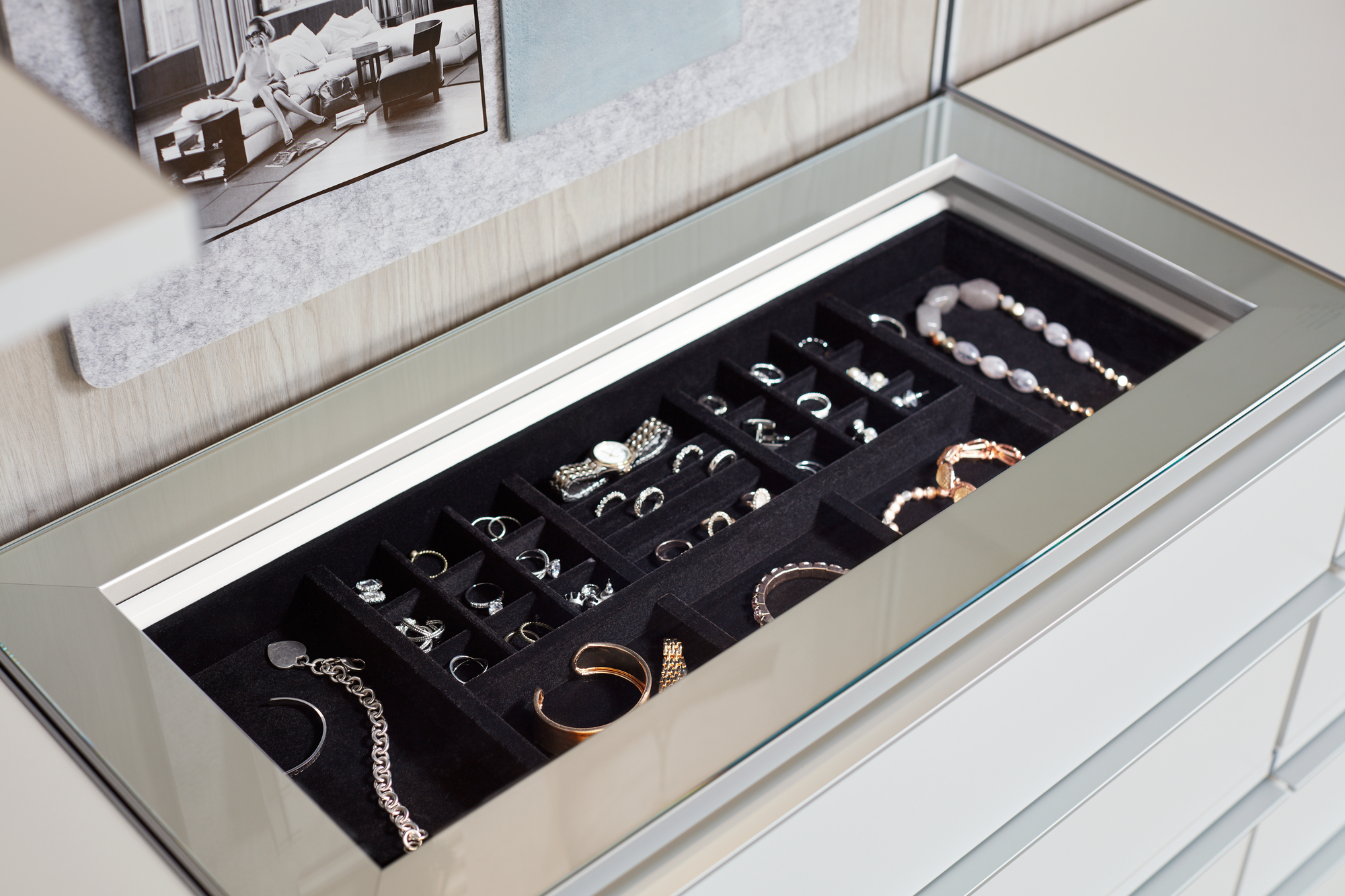Modern Light Up Jewelry Tray and Storage for Closet