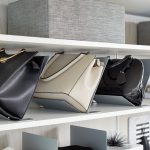 White Modern Purse Storage for Closet