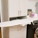 Custom Built Laundry Room Storage with Creative Pull Out Ironing Board in Central Virginia
