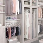 Custom closet hutch storage with hanging rods from Inspired Closets