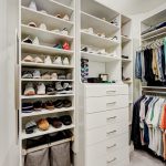 Custom white hutch with drawers and hamper in Oklahoma City