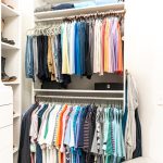 Doublehangingcustomwalk closetwithtopshelfstorageinOklahomaCity