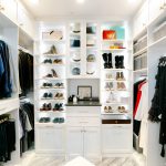 Custom boutique wardrobe with shoe, hat and purse storage in Sacramento