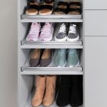 Custom grey closet for teen girls with custom shoe storage from Inspired Closets