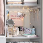 Custom grey closet for teen girls with custom shelving from Inspired Closets
