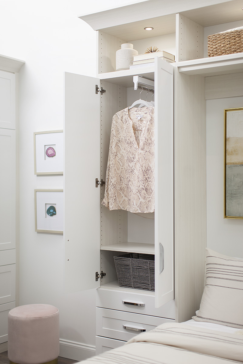 White Custom murphy bed with hutch from Inspired Closets