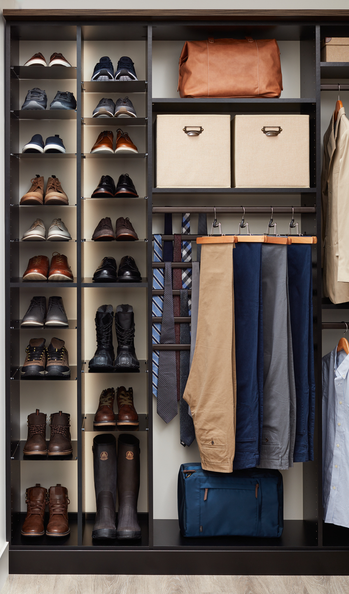 Shoeshrineshoestorageinmen'swalk incloset