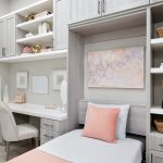 Custom home office storage with wall bed and shelving storage