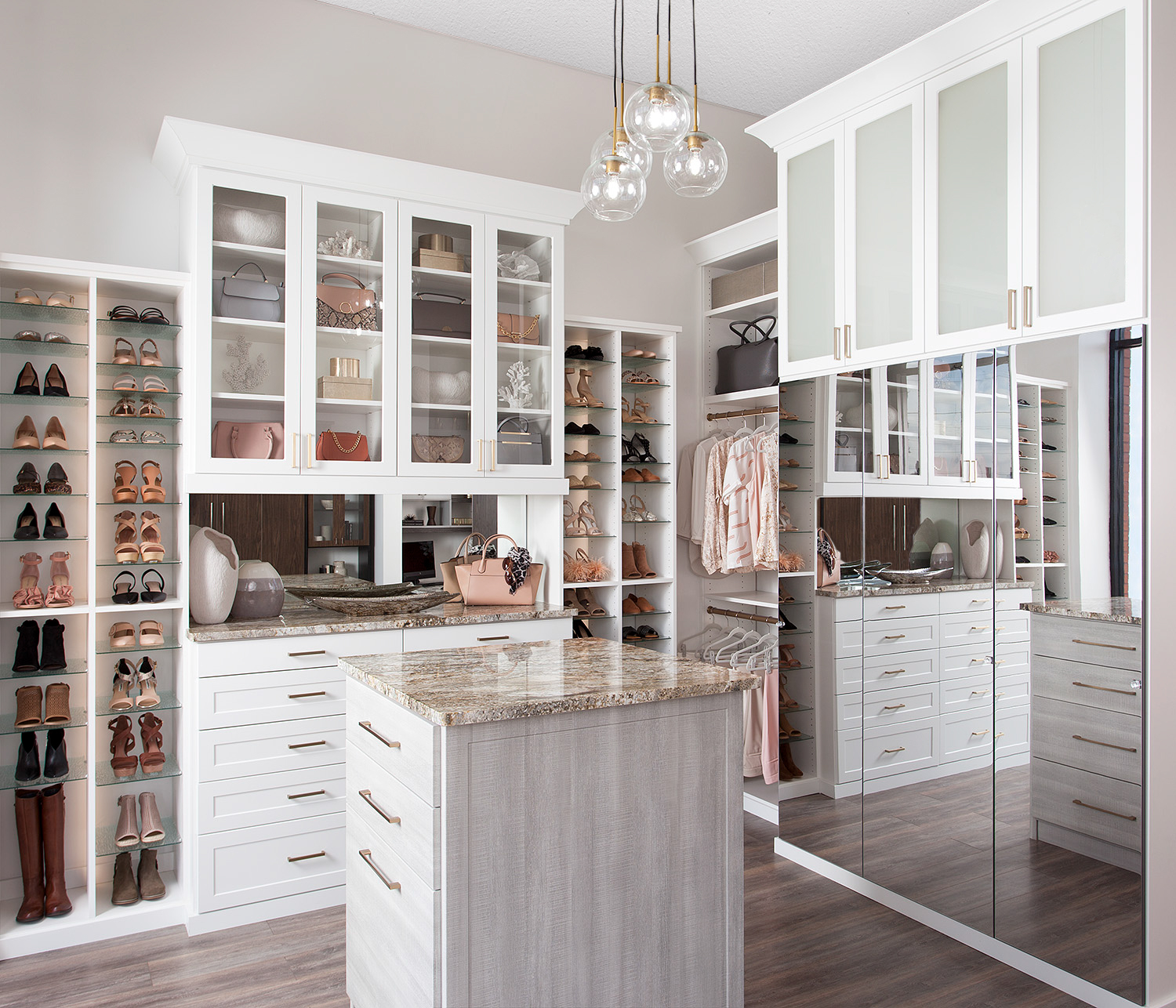 Isa Custom Closet - Shoe Storage Drawers and Hanging Closet System